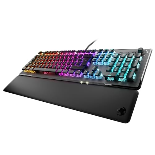 ROCCAT Vulcan II – Mechanische Gaming-Tastatur für PC, Tasten mit Hintergrundbeleuchtung RGB anpassbar, abnehmbare Handgelenkauflage, Titan II Linear Switches, Schwarz von Roccat