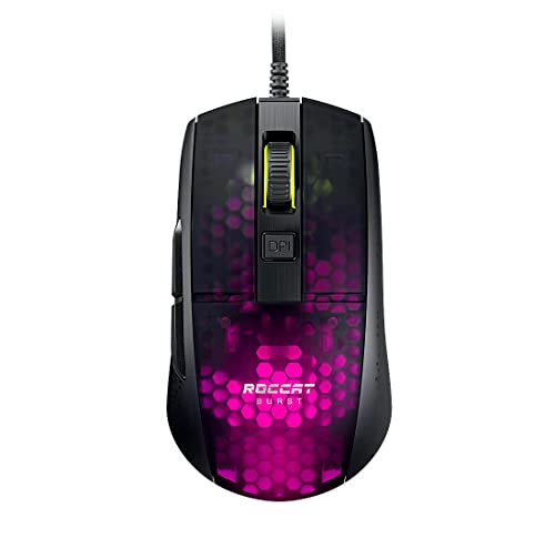 Roccat Burst Pro - Extrem leichte Optical Pro Gaming Maus (hohe Präzision, Optischer Owl-Eye Sensor (100 bis 16.000 Dpi), RGB AIMO LED Beleuchtung, 68g leicht, Designt in Deutschland), schwarz von Roccat