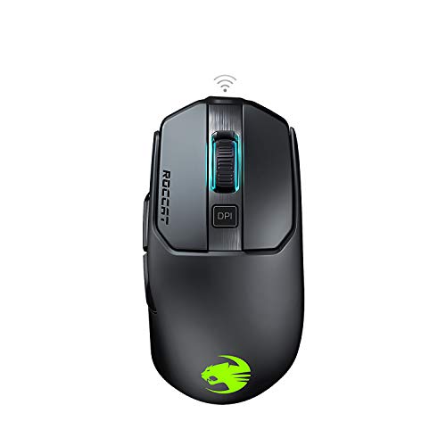 Roccat Kain 200 AIMO RGB Gaming Maus (16.000 Dpi Owl-Eye Sensor, Kabellos, Titan Click Technologie), schwarz von Roccat