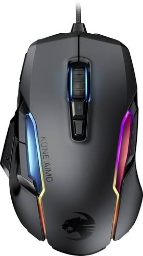 Roccat Kone AIMO Ergonomische Gaming-Maus USB Optisch Schwarz 16000 dpi Ergonomisch, Integrierter Pr von Roccat