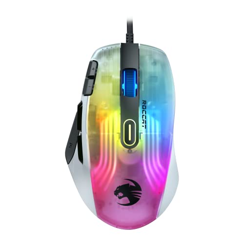 Roccat Kone XP - Gaming-Maus mit 3D-Beleuchtung und optischem Sensor mit 19.000DPI, Krystal 4D-Mausrad, Multi-Button-Funktionalität und AIMO RGB-Beleuchtung, weiß von Roccat