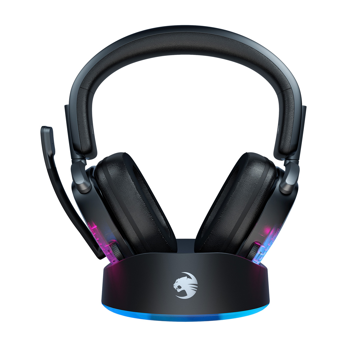 Roccat Syn Max Air black - Kabelloses RGB-Gaming-Headset mit 3D-Audio und Dockingstation von Roccat