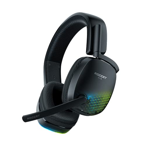 Roccat Syn Pro Air - Kabelloses RGB-Gaming-Headset mit 3D-Audio schwarz anpassbar von Roccat