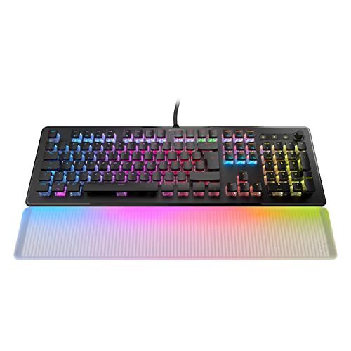 Roccat Vulcan II Max – Optische/Mechanische PC-Gaming-Tastatur, anpassbare RGB-beleuchtete Tasten und Handballenauflage, Titan Tasten-Switches, Aluminium-Abdeckplatte, schwarz von Roccat