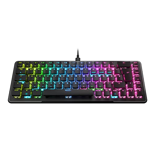 Roccat Vulcan II Mini 65% Optical Gaming Tastatur (DE-Layout), RGB-Beleuchtung, abnehmbares Kabel, Aluminiumoberfläche, schwarz, ROC-12-041 von Roccat