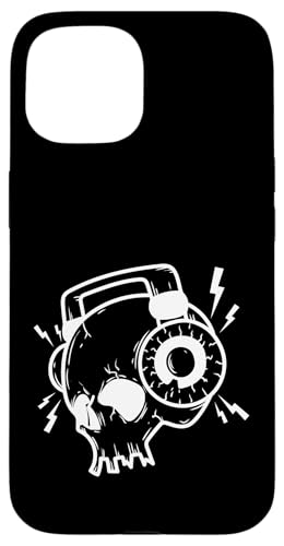 Kopfh rer mit Musik Kopfhörer Hülle für iPhone 15 von Rock Music Style Genre Punk Rock'n Roll Baroque