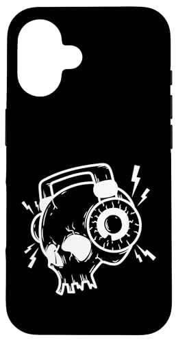 Kopfh rer mit Musik Kopfhörer Hülle für iPhone 16 von Rock Music Style Genre Punk Rock'n Roll Baroque