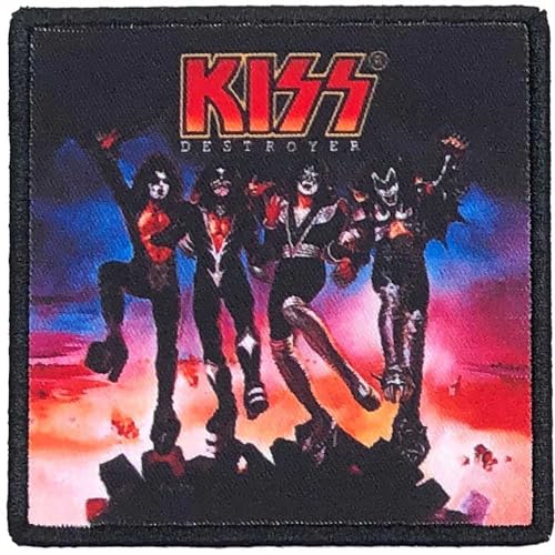 Kiss Patch Destroyer Album Cover Band Logo Nue offiziell Schwarz Printed Iron On One Size von Rock Off officially licensed products