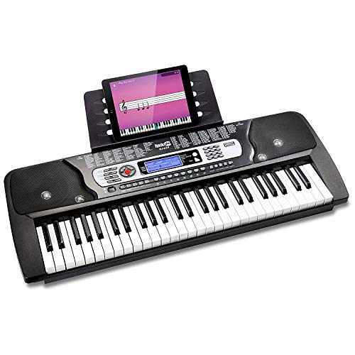 RockJam 54 Key Keyboard Piano with Power Supply, Sheet Music Stand, Piano Note Stickers & Simply Piano Lessons von RockJam