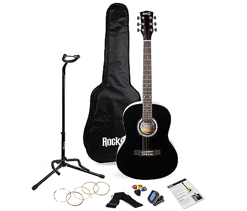 RockJam Akustikgitarren-Set mit Ständer, Gigbag, Stimmgerät, Plektrumhalter, Ersatzsaiten und Unterricht RockJam Akustikgitarren-Set mit Ständer, Gigbag, Stimmgerät, Plektrumhalter, Ersatzsaiten und Unterricht von RockJam