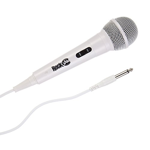 RockJam Karaoke Microphone Wired Unidirectional Dynamic Microphone with Three Metre Cord - White von RockJam