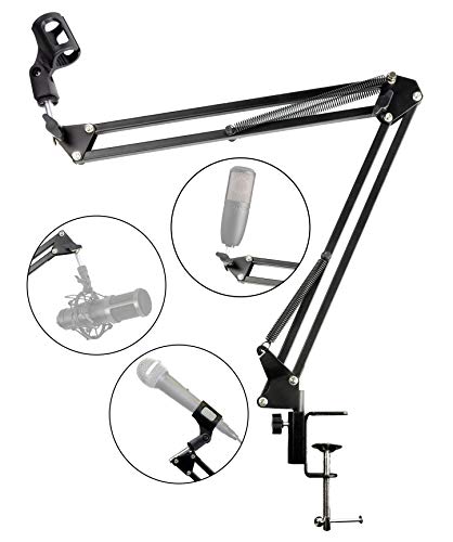 RockJam MS050 Microphone Stand Microphone Scissor Arm Stand Compact Mic Stand made of Durable Steel von RockJam