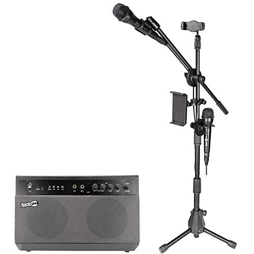 RockJam Premium Performer 100-Watt-Bluetooth-Karaoke-Maschine & PA-System mit zwei Karaoke-Mikrofonen von RockJam