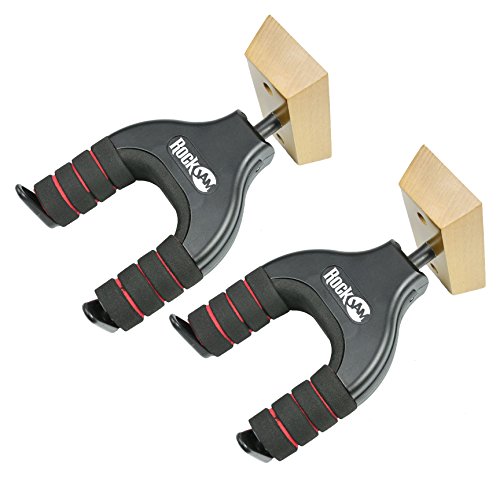 RockJam Wall Mountable Universal Guitar Hanger with Padded Arms - Twin Pack von RockJam