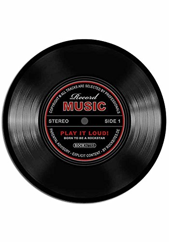 Mousepad - Record Music-schwarz von Rockbites