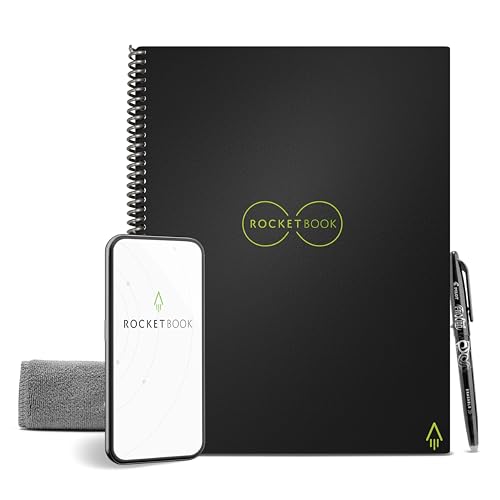 Rocketbook Core wiederverwendbares smartes Notizbuch | Digitales Smart-Notizbuch mit Stift, Tuch und App | Liniert, Schwarz, Format A5 21 cm x 29,7 cm, 32 Seiten Rocketbook Core wiederverwendbares smartes Notizbuch | Digitales Smart-Notizbuch mit Stift, Tuch und App | Liniert, Schwarz, Format A5 21 cm x 29,7 cm, 32 Seiten von Rocketbook
