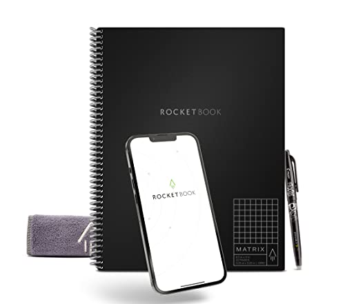 Rocketbook Matrix Digitales Notizbuch Millimeterpapier Seiten - Wiederverwendbarer Notizblock - 21,6 x 27,9cm - Wiederbeschreibbar mit inkl. Pilot Frixion Stift und Mikrofasertuch Rocketbook Matrix Digitales Notizbuch Millimeterpapier Seiten - Wiederverwendbarer Notizblock - 21,6 x 27,9cm - Wiederbeschreibbar mit inkl. Pilot Frixion Stift und Mikrofasertuch von Rocketbook