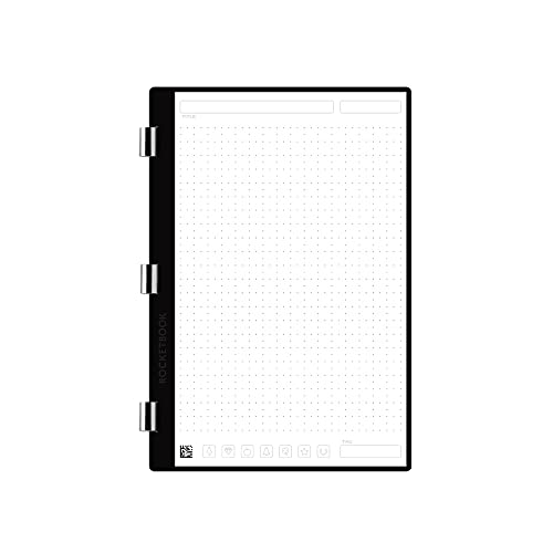 Rocketbook Pro Dot Grid Page Pack | Scannbares Pro-Notizbuch-Papier – Schreiben, Scannen, Löschen, Wiederverwenden | 20 Punktrasterblätter | Executive Größe: 15,2 x 22,4 cm von Rocketbook