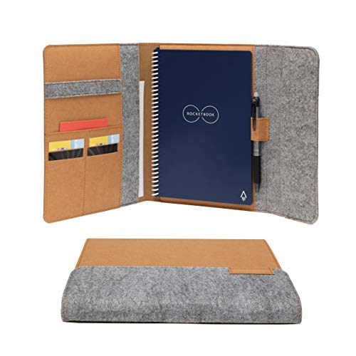 Rocketbook Smart Notebook Schutzhülle - Hellbraun - Letter (A4), 100% recycelbar, biologisch abbaubar, Stifthalter, Magnetverschluss, Innenfach von Rocketbook