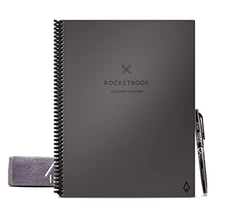 Rocketbook Smart Wiederverwendbares Notizbuch, Lehrerplaner mit 8 Seitentypen, Deep Space Gray, (21,6 x 27,9 cm) von Rocketbook