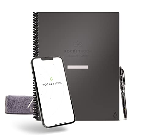 Rocketbook Wiederverwendbarer Digitales Notizbuch Planer - Grau - Wiederbeschreibbarer Akademischer Tages-, Wochen- und Monatsplaner - 21,6 x 27,9cm - Inkl. Pilot Fixion Stift, Mikrofasertuch Rocketbook Wiederverwendbarer Digitales Notizbuch Planer - Grau - Wiederbeschreibbarer Akademischer Tages-, Wochen- und Monatsplaner - 21,6 x 27,9cm - Inkl. Pilot Fixion Stift, Mikrofasertuch von Rocketbook