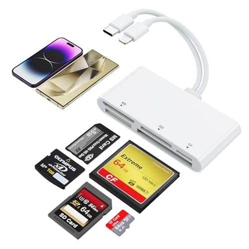 Card Reader USB-C Lightning 5 in 1 Multi-Kartenleser für SD, CF, XD, MS, Micro SD - Multi-Karten-Adapter für iPhone, iPad, MacBook, Samsung, Windows, Mac OS, iOS, Linux, Android Card Reader USB-C Lightning 5 in 1 Multi-Kartenleser für SD, CF, XD, MS, Micro SD - Multi-Karten-Adapter für iPhone, iPad, MacBook, Samsung, Windows, Mac OS, iOS, Linux, Android von Rocketek