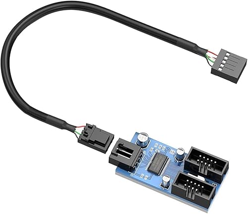 Motherboard USB 2.0 9-poliger Header 1 auf 2 Verlängerungs-Hub-Splitter-Adapter – Konverter MB One USB 2.0 Buchse auf 2 Buchsen – 30 cm Kabel 9-poliger Stecker Adapter Port Multiplier New Motherboard USB 2.0 9-poliger Header 1 auf 2 Verlängerungs-Hub-Splitter-Adapter – Konverter MB One USB 2.0 Buchse auf 2 Buchsen – 30 cm Kabel 9-poliger Stecker Adapter Port Multiplier New von Rocketek