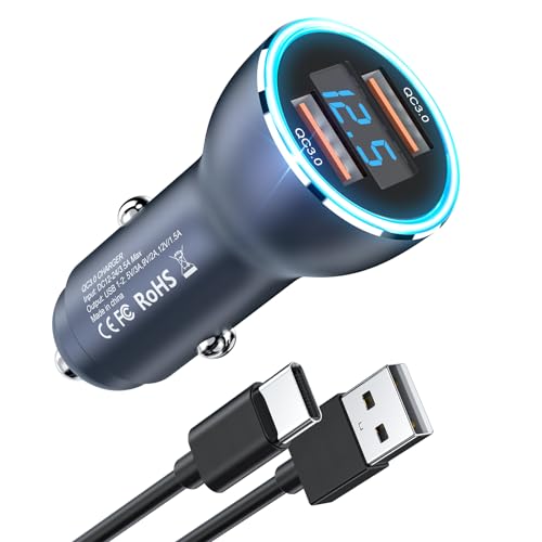 Zigarettenanzünder USB Ladegerät, Rocketek Dual QC3.0 Port USB 36W Zigarettenanzünder Adapter Zigarettenanzünder Steckdose Verteiler Schnellladung KFZ Ladegerät mit iPhone 15 14 13/iPad/Samsung/Xiaomi von Rocketek