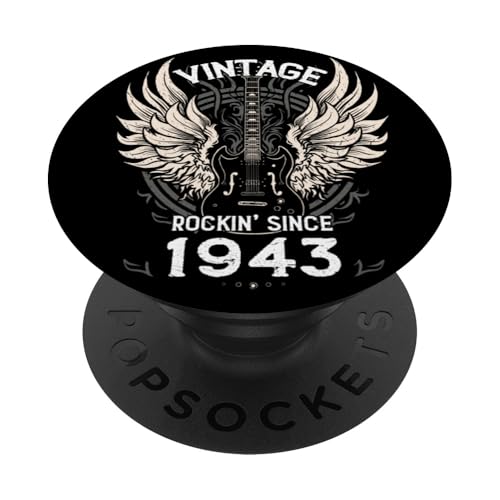 Vintage Rockin' Since 1943, 82 Years of Retro Vintage Rhythm PopSockets Klebender PopGrip von Rockin' Vintage Birthday Vibes for Musicians