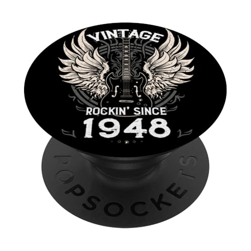 Vintage Rockin' Since 1948, 77 Years of Bold Sound and Style PopSockets Klebender PopGrip Vintage Rockin' Since 1948, 77 Years of Bold Sound and Style PopSockets Klebender PopGrip von Rockin' Vintage Birthday Vibes for Musicians