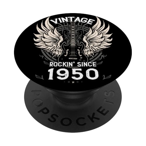Vintage Rockin' Since 1950, 75 Years of Timeless Cool PopSockets Klebender PopGrip von Rockin' Vintage Birthday Vibes for Musicians