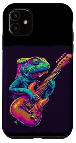 Bunte Vibes von einem musikalischen Reptil für Chamäleons Hülle für iPhone 11 Bunte Vibes von einem musikalischen Reptil für Chamäleons Hülle für iPhone 11 von Rocking Chameleon