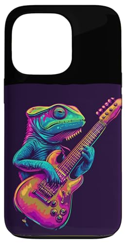 Bunte Vibes von einem musikalischen Reptil für Chamäleons Hülle für iPhone 13 Pro Bunte Vibes von einem musikalischen Reptil für Chamäleons Hülle für iPhone 13 Pro von Rocking Chameleon
