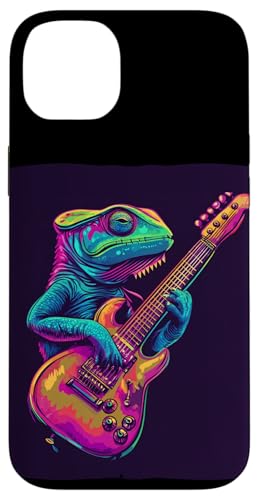 Bunte Vibes von einem musikalischen Reptil für Chamäleons Hülle für iPhone 14 Plus Bunte Vibes von einem musikalischen Reptil für Chamäleons Hülle für iPhone 14 Plus von Rocking Chameleon