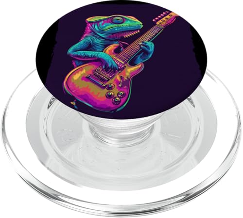 Bunte Vibes von einem musikalischen Reptil für Chamäleons PopSockets PopGrip für MagSafe Bunte Vibes von einem musikalischen Reptil für Chamäleons PopSockets PopGrip für MagSafe von Rocking Chameleon