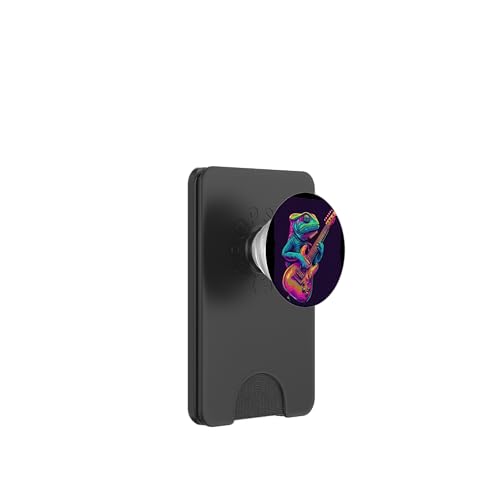Bunte Vibes von einem musikalischen Reptil für Chamäleons PopSockets PopWallet für MagSafe Bunte Vibes von einem musikalischen Reptil für Chamäleons PopSockets PopWallet für MagSafe von Rocking Chameleon