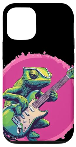 Buntes Chamäleon mit Rockgitarre Kostüm Hülle für iPhone 12/12 Pro Buntes Chamäleon mit Rockgitarre Kostüm Hülle für iPhone 12/12 Pro von Rocking Chameleon