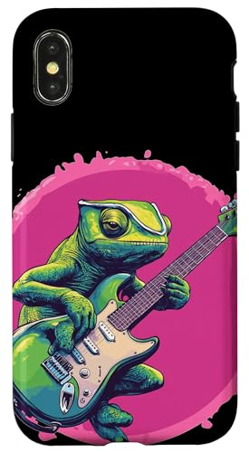Buntes Chamäleon mit Rockgitarre Kostüm Hülle für iPhone X/XS Buntes Chamäleon mit Rockgitarre Kostüm Hülle für iPhone X/XS von Rocking Chameleon