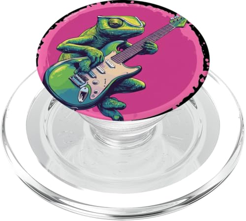 Buntes Chamäleon mit Rockgitarre Kostüm PopSockets PopGrip für MagSafe Buntes Chamäleon mit Rockgitarre Kostüm PopSockets PopGrip für MagSafe von Rocking Chameleon