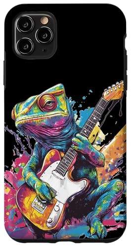 Buntes Reptil mit Gitarre für Chamäleon- und Eidechsenliebhaber Hülle für iPhone 11 Pro Max Buntes Reptil mit Gitarre für Chamäleon- und Eidechsenliebhaber Hülle für iPhone 11 Pro Max von Rocking Chameleon