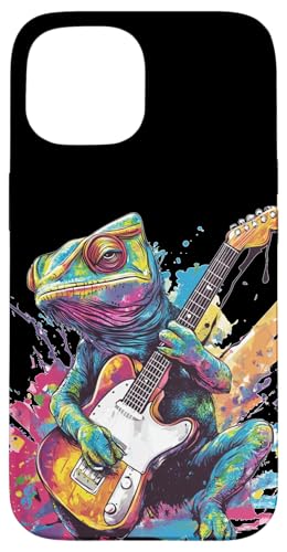 Buntes Reptil mit Gitarre für Chamäleon- und Eidechsenliebhaber Hülle für iPhone 15 Buntes Reptil mit Gitarre für Chamäleon- und Eidechsenliebhaber Hülle für iPhone 15 von Rocking Chameleon