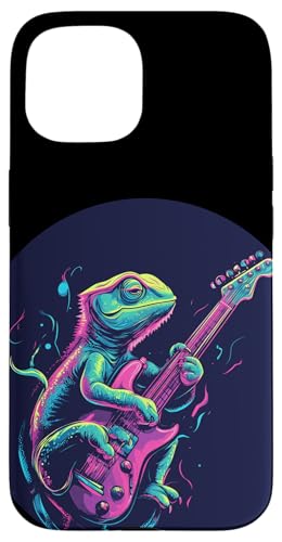 Chamäleon Rockstar mit Gitarre für Musikliebhaber Hülle für iPhone 15 Chamäleon Rockstar mit Gitarre für Musikliebhaber Hülle für iPhone 15 von Rocking Chameleon