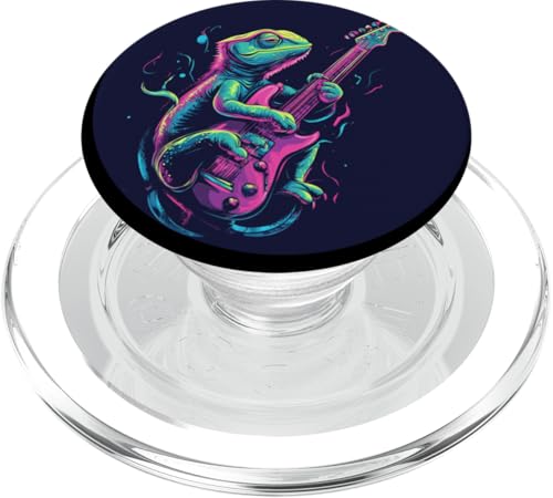 Chamäleon Rockstar mit Gitarre für Musikliebhaber PopSockets PopGrip für MagSafe Chamäleon Rockstar mit Gitarre für Musikliebhaber PopSockets PopGrip für MagSafe von Rocking Chameleon