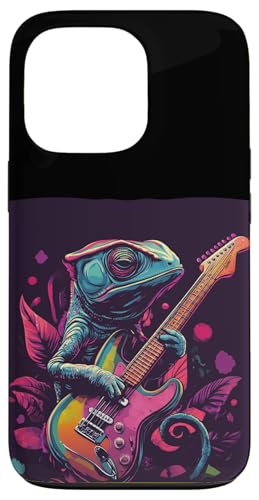 Chamäleon im Konzert mit elektrischen Vibes Hülle für iPhone 13 Pro von Rocking Chameleon