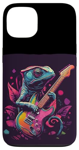 Chamäleon im Konzert mit elektrischen Vibes Hülle für iPhone 13 von Rocking Chameleon