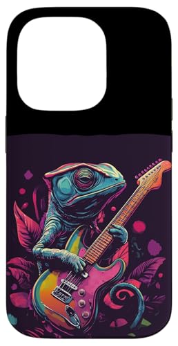 Chamäleon im Konzert mit elektrischen Vibes Hülle für iPhone 14 Pro von Rocking Chameleon
