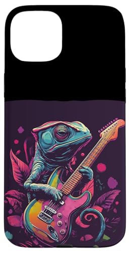 Chamäleon im Konzert mit elektrischen Vibes Hülle für iPhone 15 Plus von Rocking Chameleon