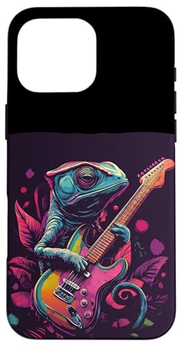 Chamäleon im Konzert mit elektrischen Vibes Hülle für iPhone 16 Pro Max von Rocking Chameleon