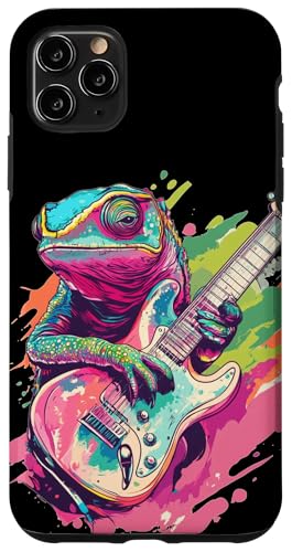 Lebendiges Chamäleon mit coolem E-Gitarrenkostüm Hülle für iPhone 11 Pro Max Lebendiges Chamäleon mit coolem E-Gitarrenkostüm Hülle für iPhone 11 Pro Max von Rocking Chameleon
