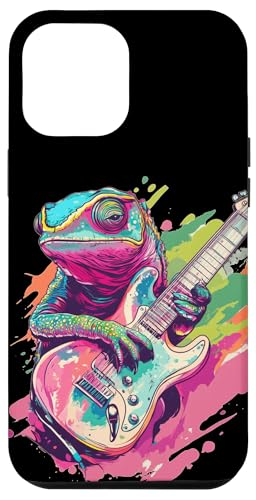 Lebendiges Chamäleon mit coolem E-Gitarrenkostüm Hülle für iPhone 12 Pro Max Lebendiges Chamäleon mit coolem E-Gitarrenkostüm Hülle für iPhone 12 Pro Max von Rocking Chameleon